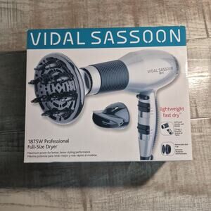 Vidal Sassoon 1875W Professional Hair Dryer VS505 Diffuser Concentrator Light